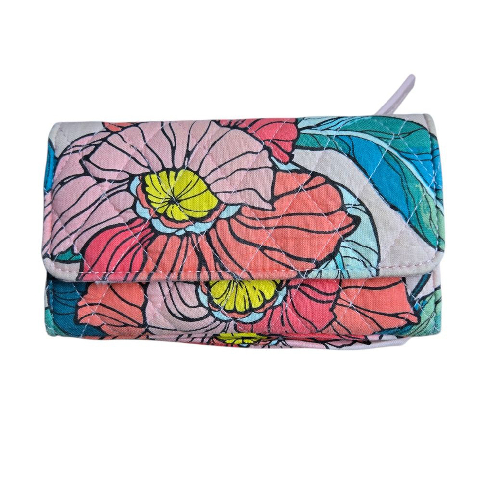 Vintage Vera Smartphone Wristlet Wallet Bradley Pink Green Floral Quilted